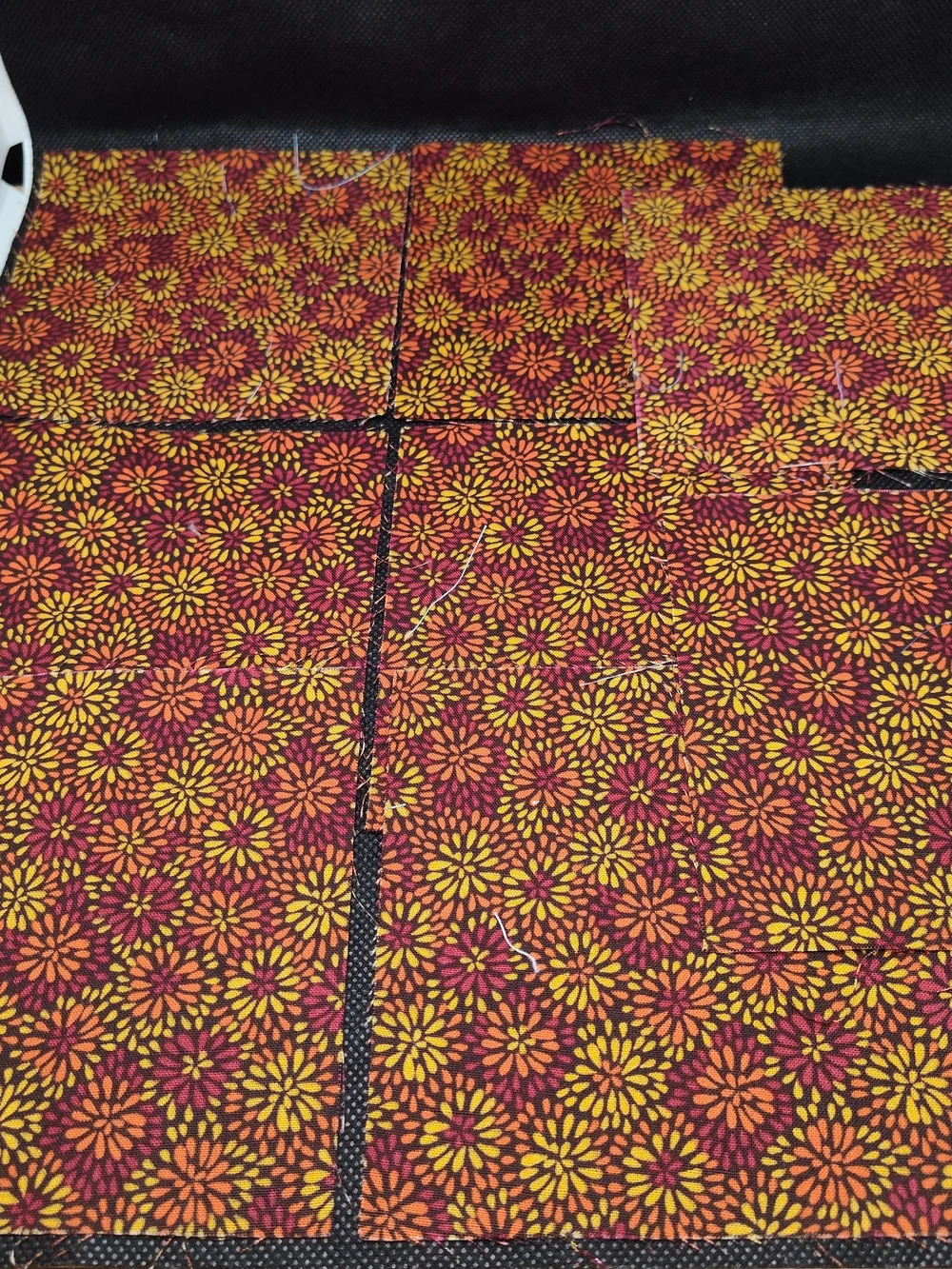 8 4.50 INCH Cotton Fabric SQUARES Multicolor Autumn Blooms